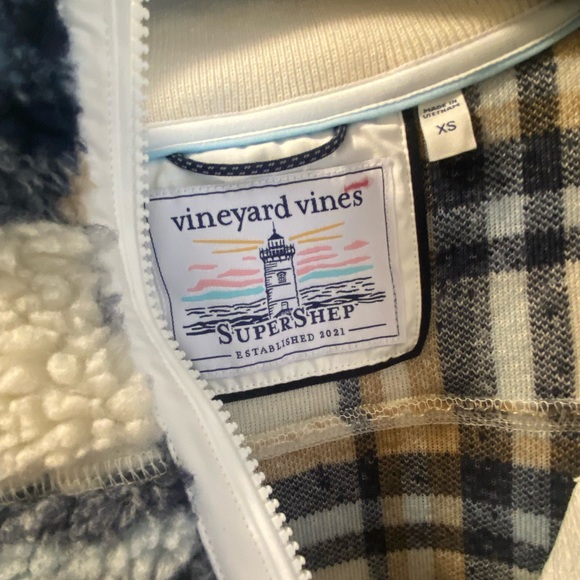 Vineyard Vines SuperShep Super Shep Sherpa Quarter Zip Pullover Fleece Top Shirt - Picture 3 of 6